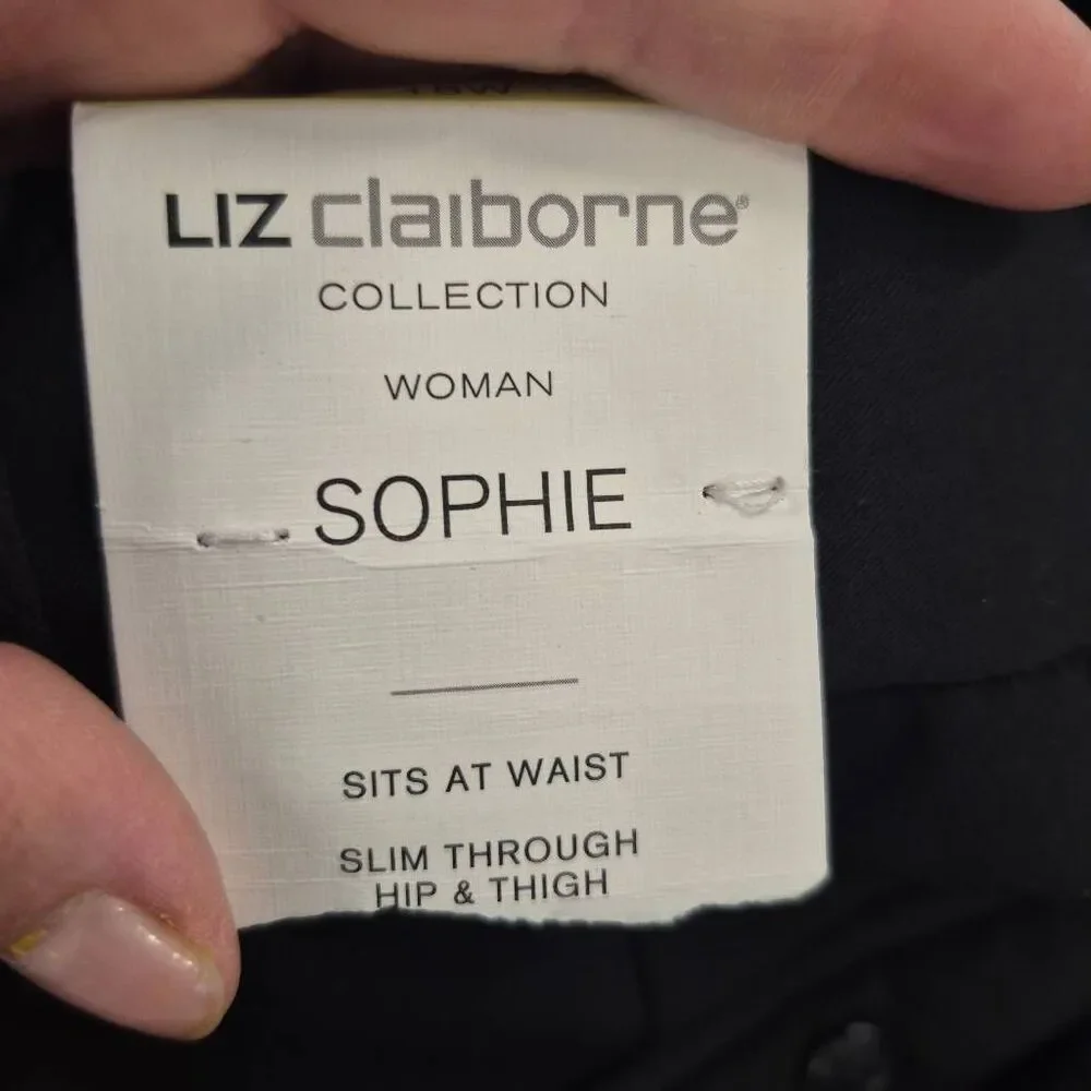 NWT Liz Claiborne Plus Women Black Secretly Slimming Sophia Trouser 18